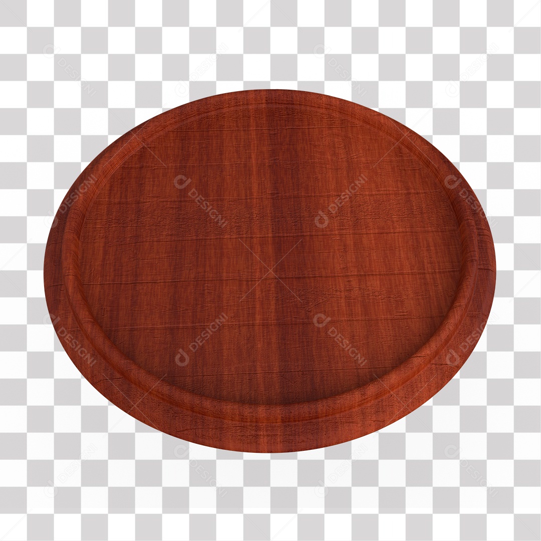 Pódio Redondo de Madeira para Composição PNG Transparente