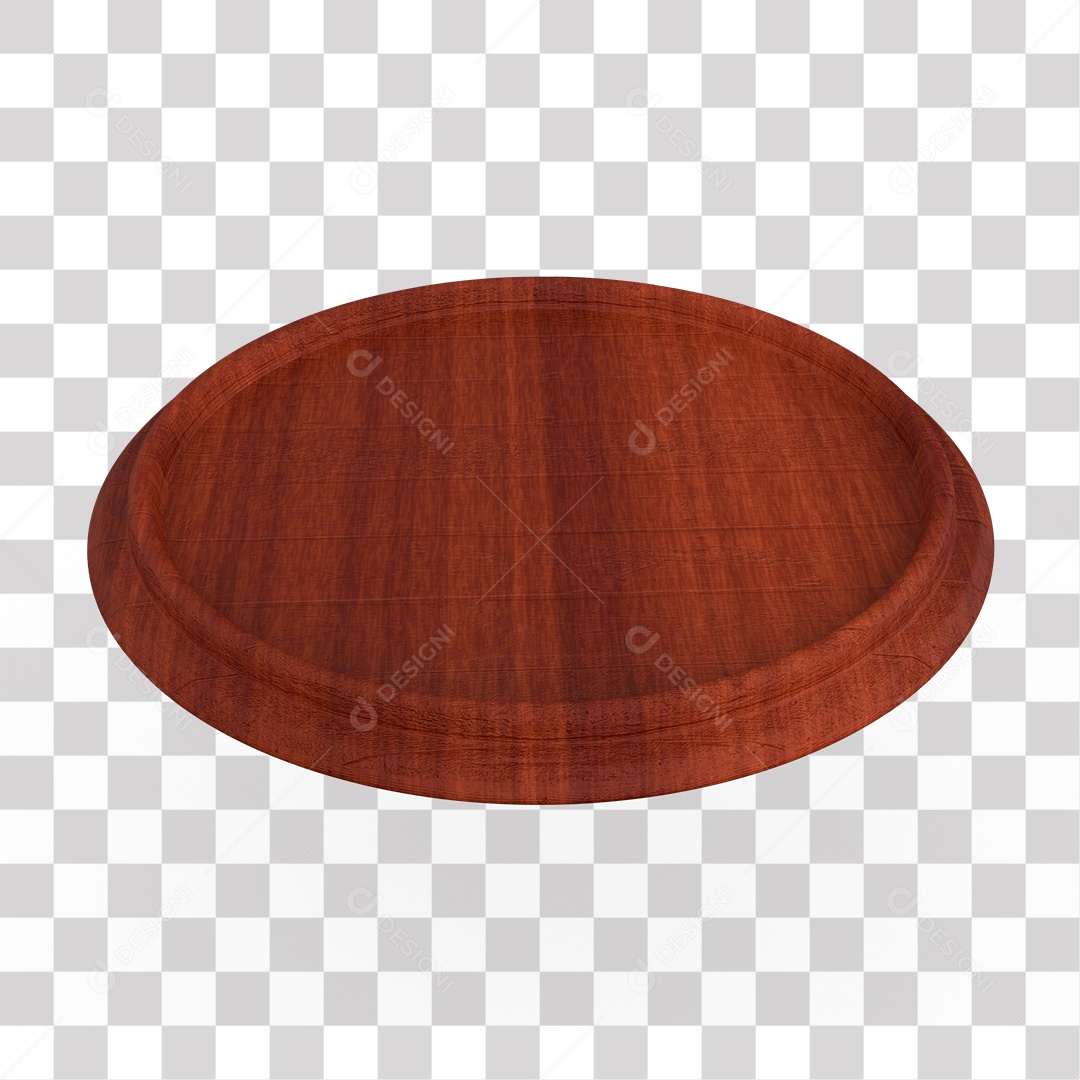 Pódio Redondo de Madeira para Composição PNG Transparente