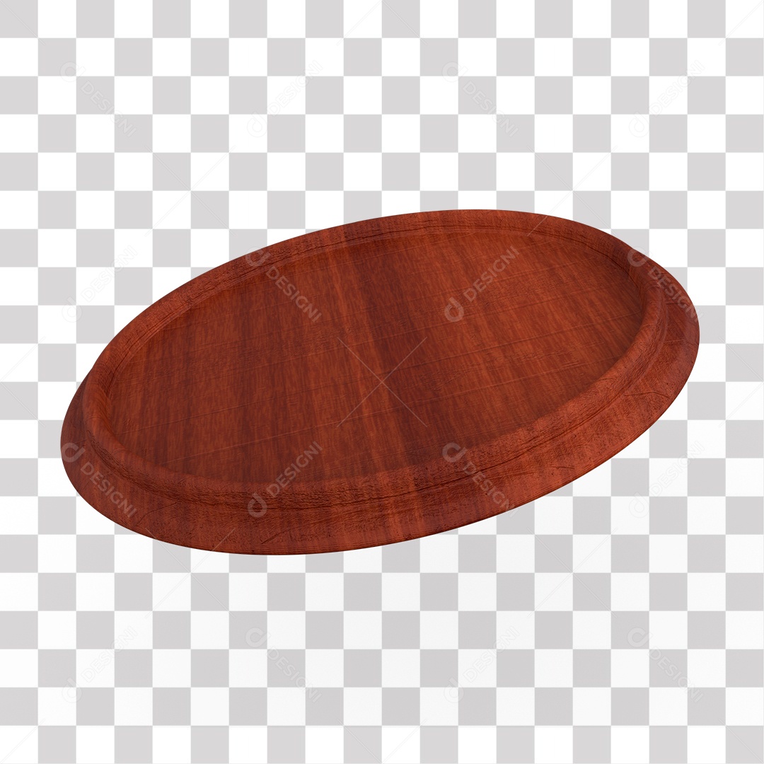 Pódio Redondo de Madeira para Composição PNG Transparente