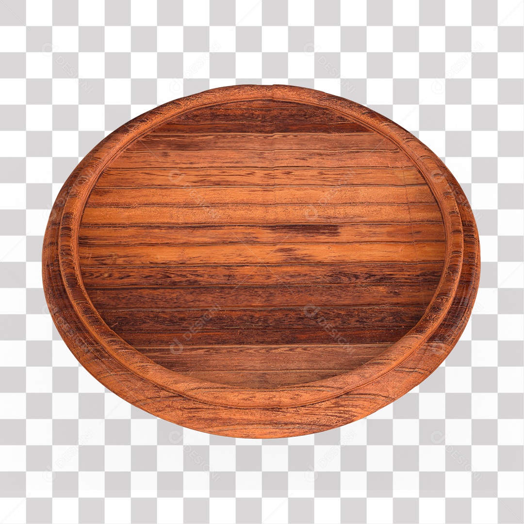 Pódio Redondo de Madeira para Composição PNG Transparente