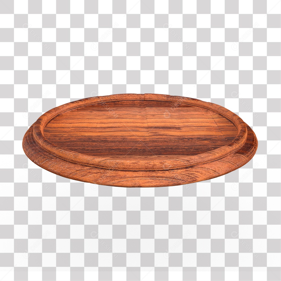 Pódio Redondo de Madeira para Composição PNG Transparente