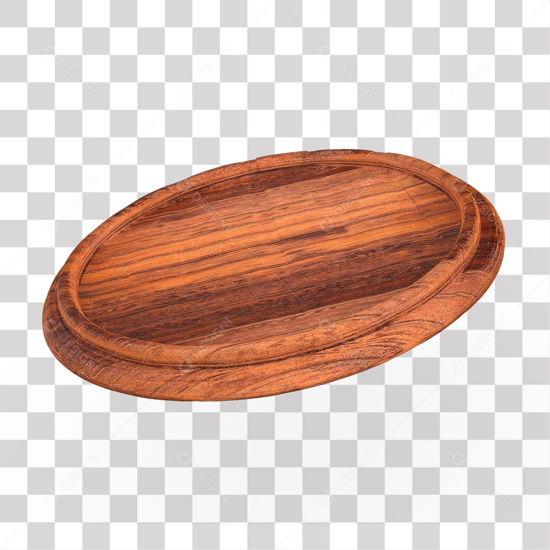 Pódio Redondo de Madeira para Composição PNG Transparente