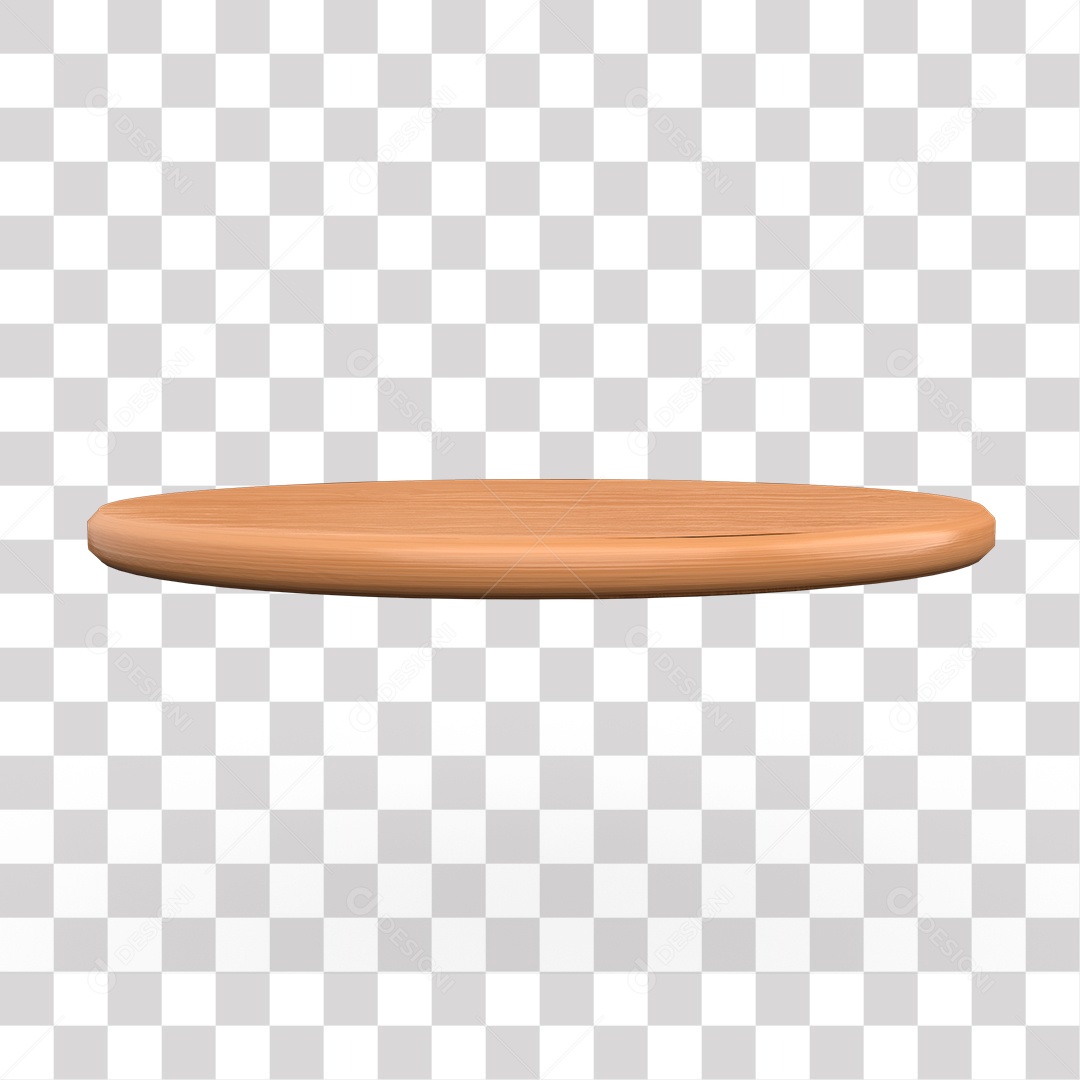 Pódio Redondo de Madeira para Composição PNG Transparente