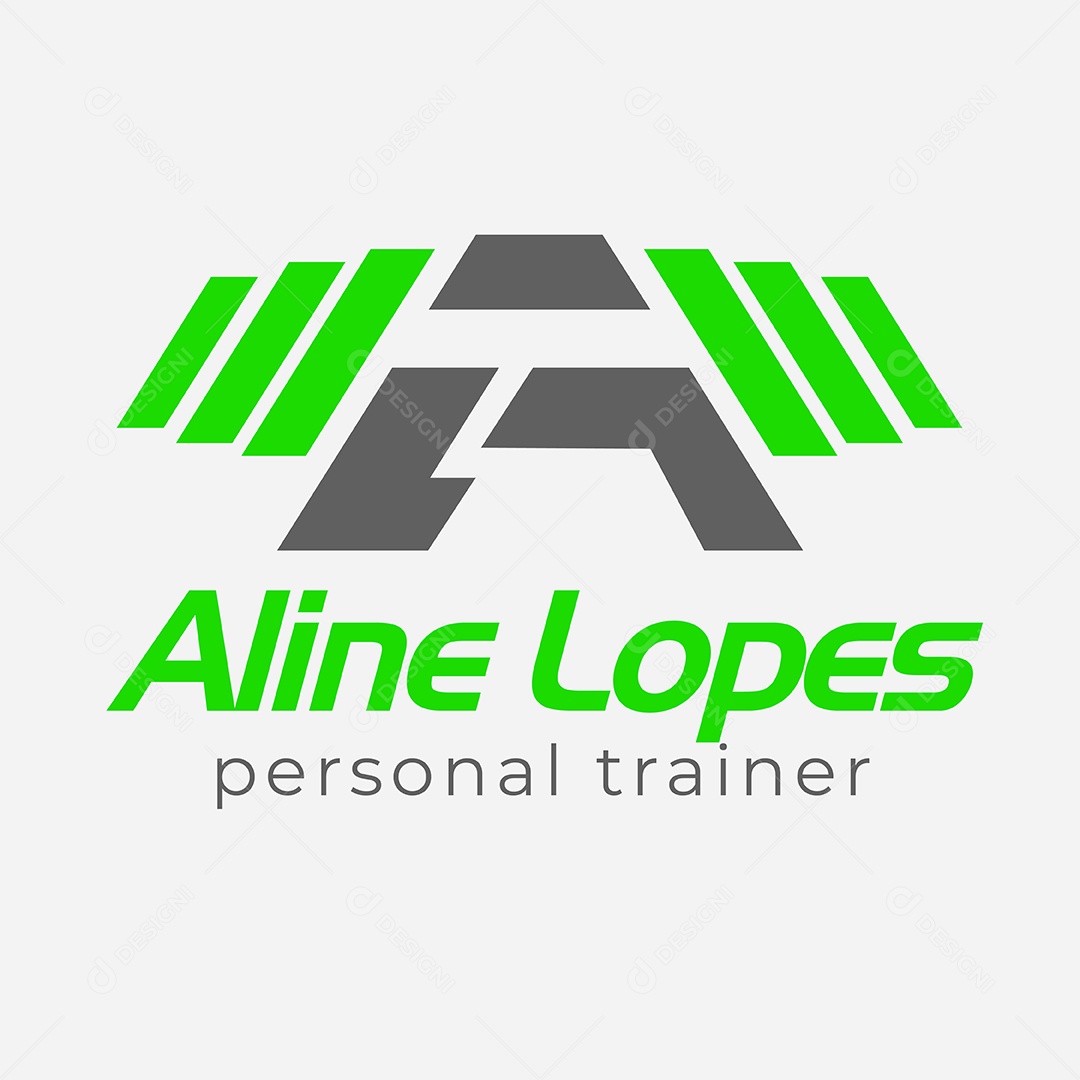 Logo Personal Trainer Aline Lopes AI Editável