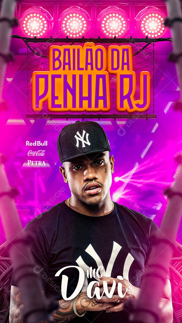 Flyer Bailão da Penha MC Davi Story Social Media PSD Editável