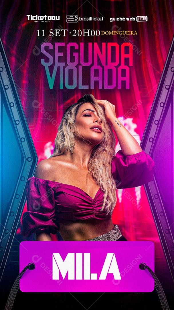 Flyer Show Milla Story Social Media PSD Editável