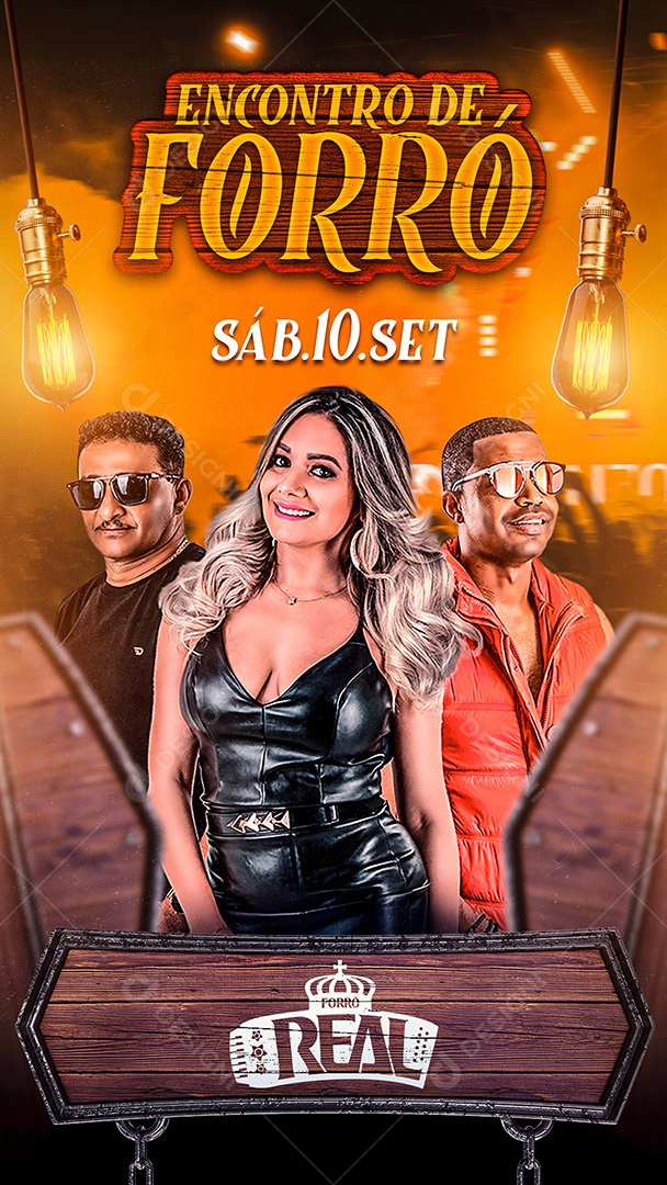 Flyer Encontro de Forró Story Social Media PSD Editável
