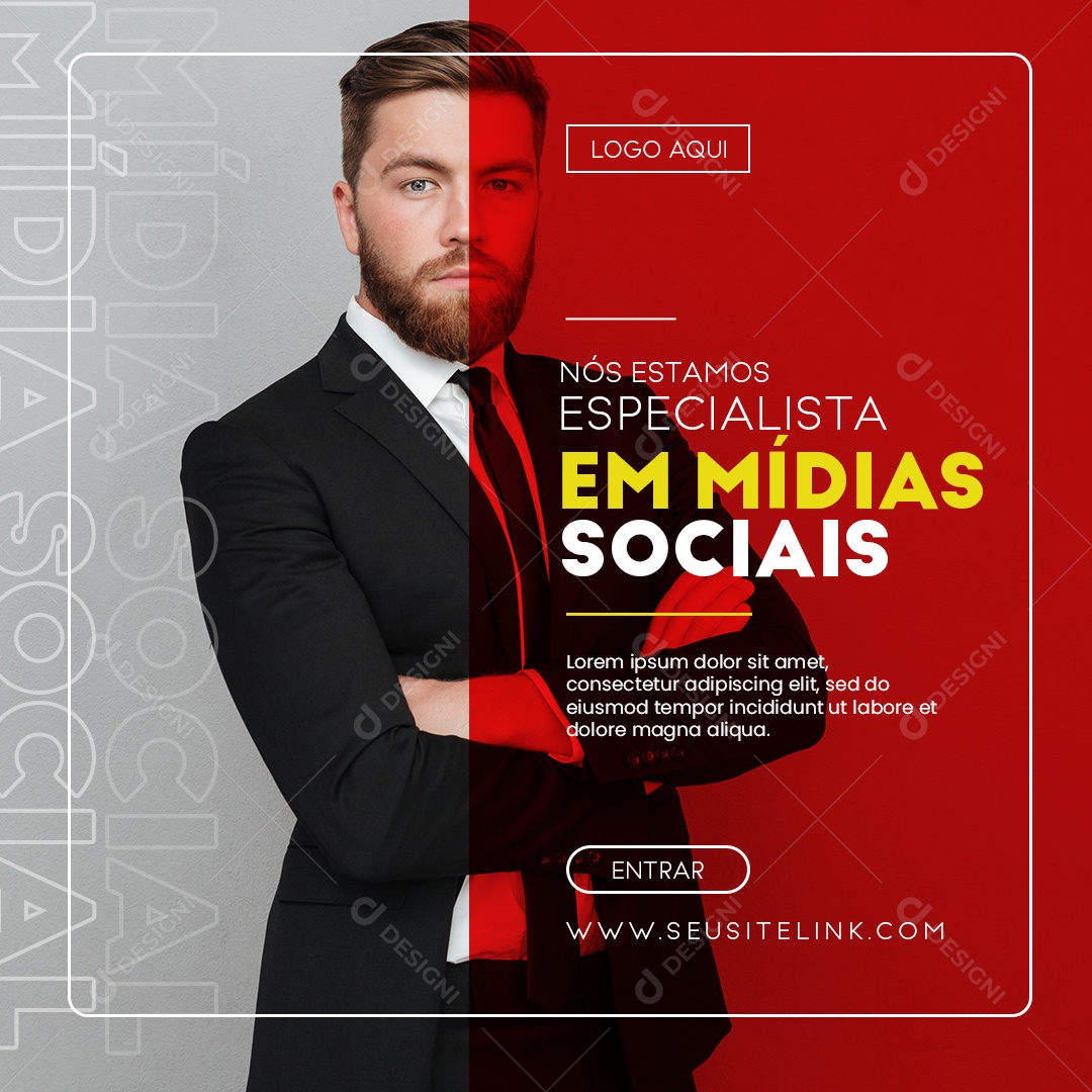 Nós Estamos Especialista Em Mídias Sociais Marketing Digital Social Media PSD Editável