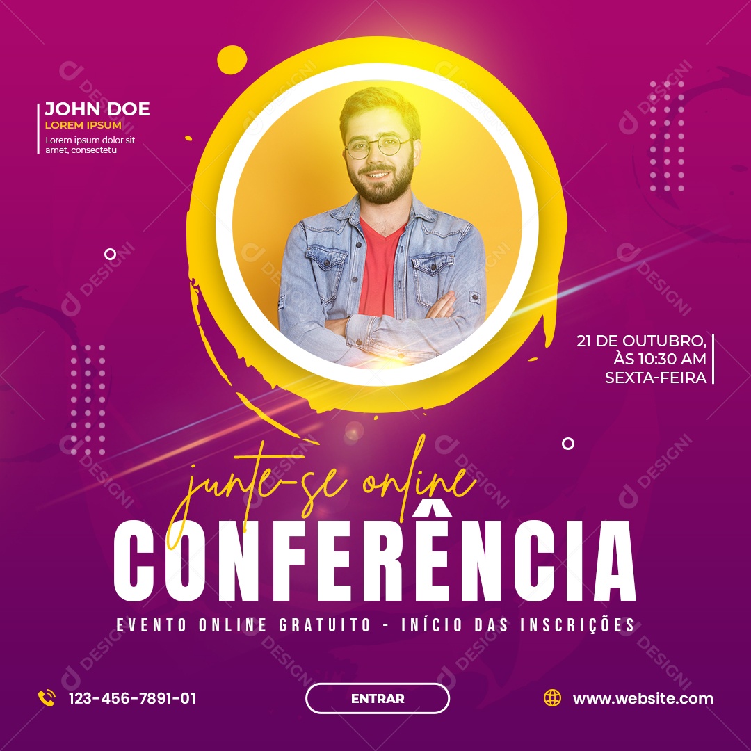 Junte se Online Conferência Empresa Social Media PSD Editável