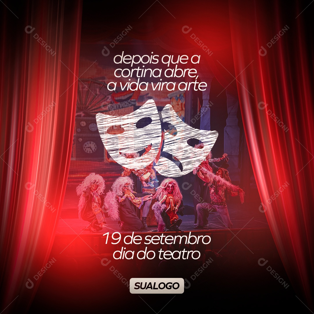 Dia Do Teatro 19 De Setembro Data Comemorativa Social Media PSD Editável