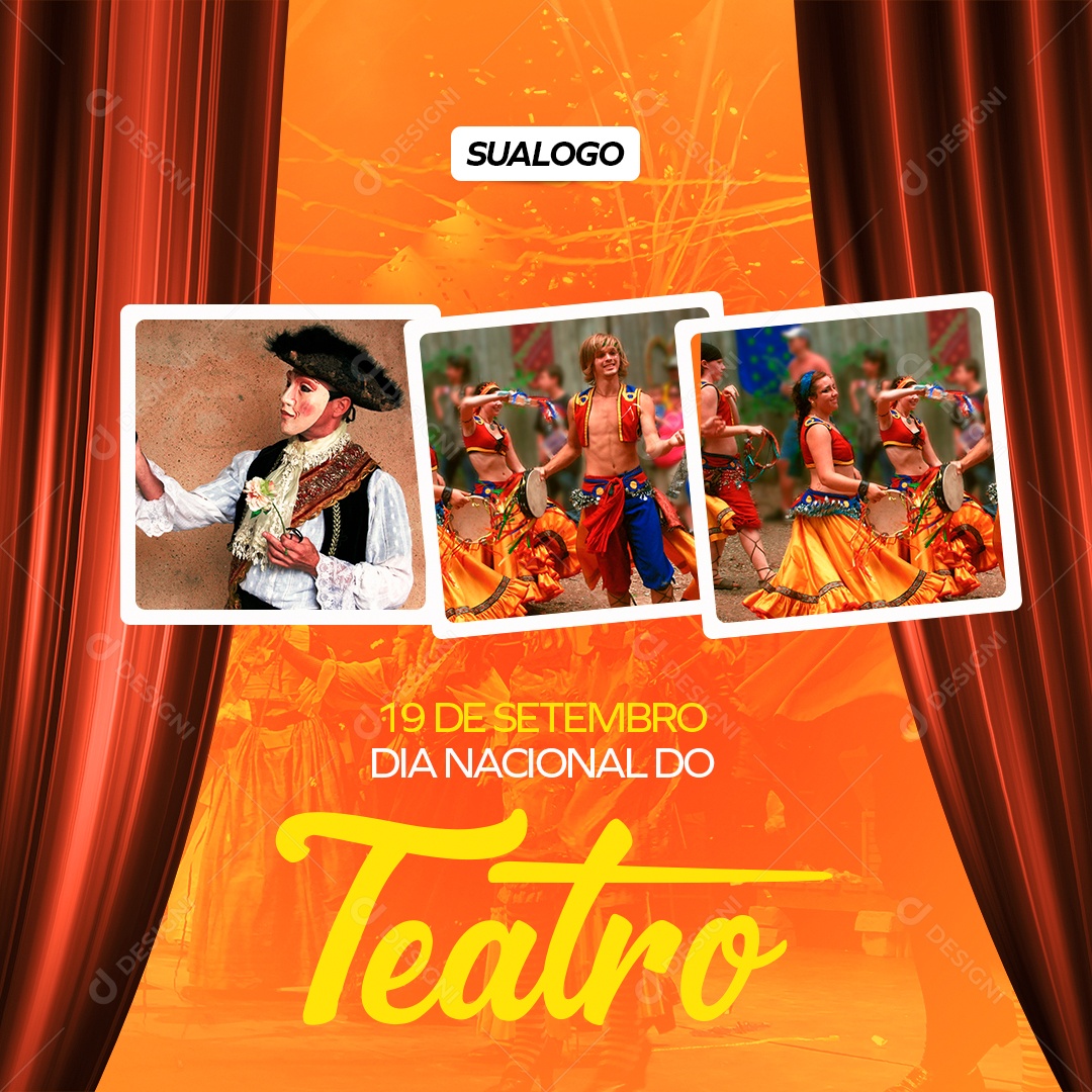 Dia Do Teatro 19 De Setembro Data Comemorativa Social Media PSD Editável