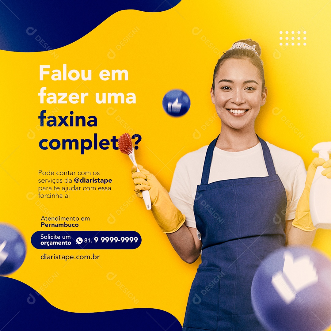 Falou em Fazer uma Faxina Completa Social Media PSD Editável