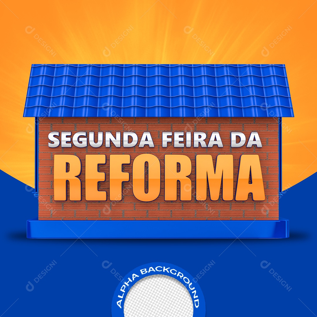 Segunda-feira da Reforma Selo 3D PSD