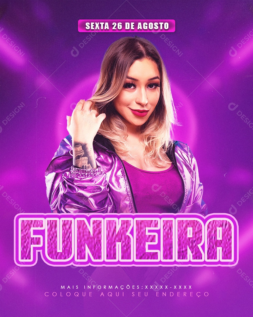 Social Media Funkeira Cantora de Funk PSD Editável