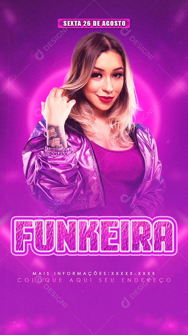 Social Media Funkeira Cantora de Funk PSD Editável