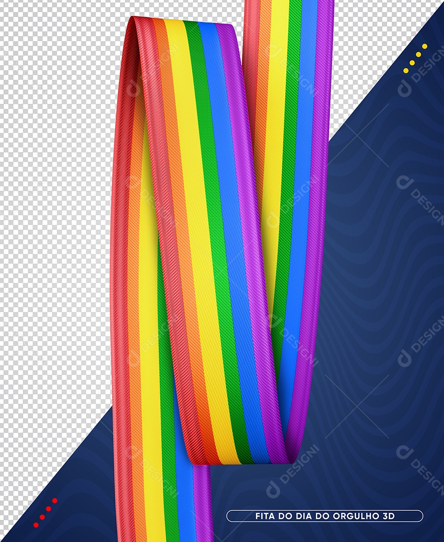 O amor da fita do Arco-Íris do Dia do Orgulho e Amor LGBT Elemento 3D PSD