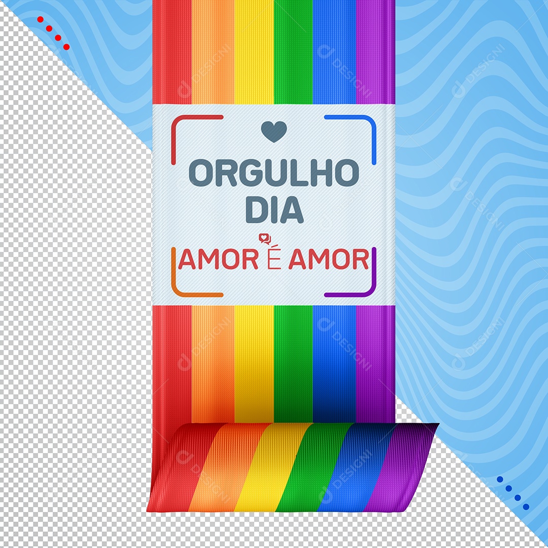 Orgulho Dia do Amor Orgulho LGBT Elemento 3D para Composição PSD