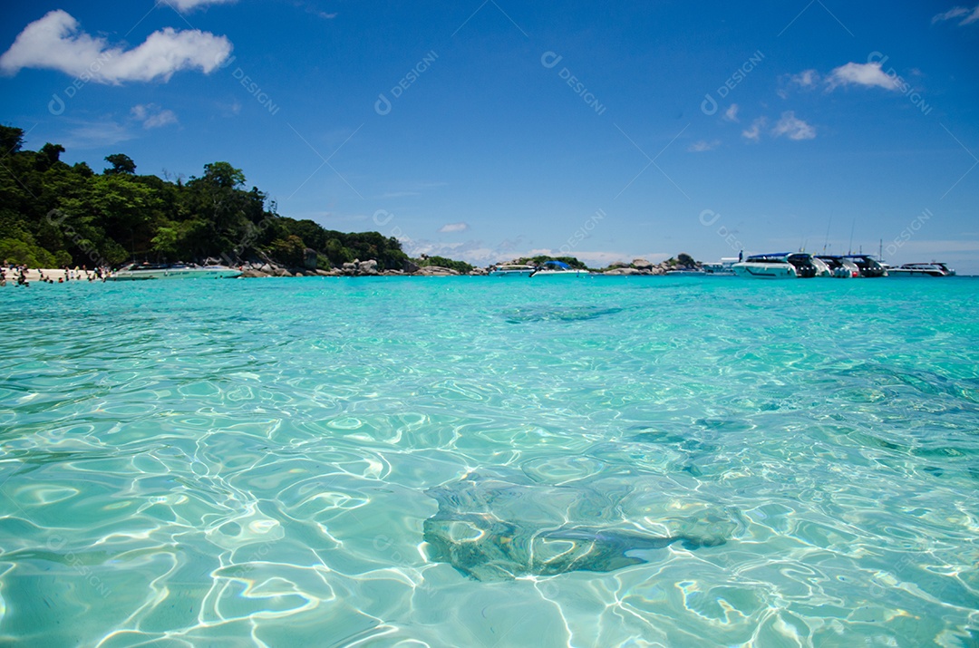 Belo mar na ilha Tailândia de Similan.