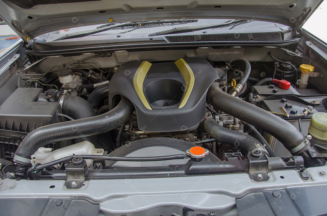 Detalhe de um motor de carro.