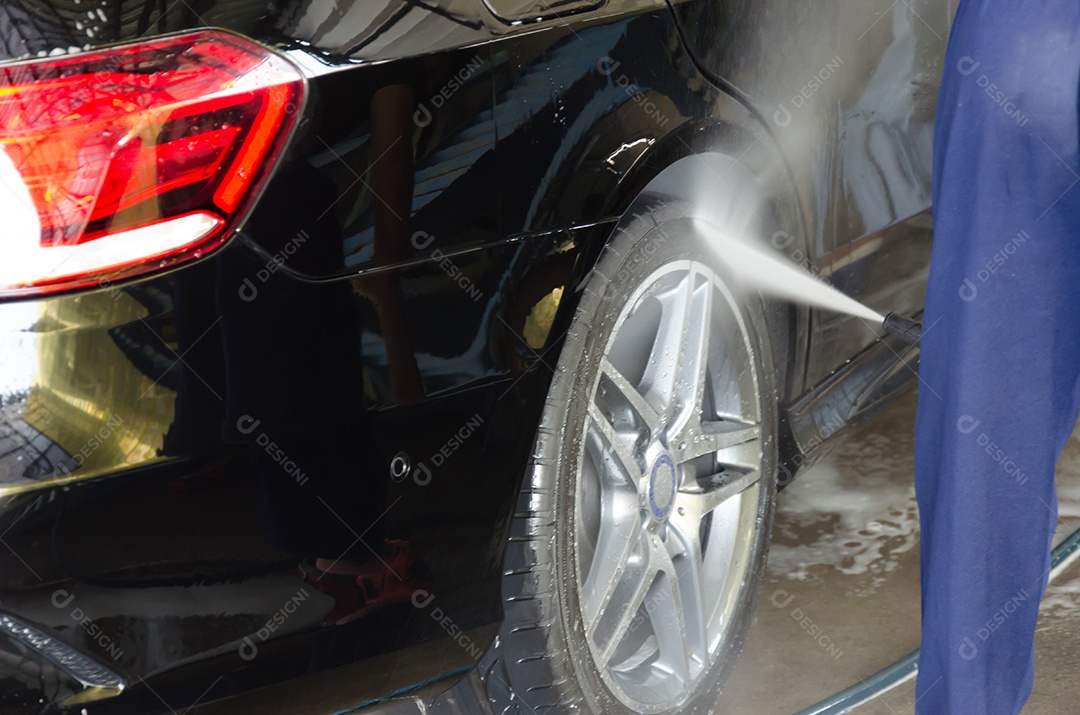 Detalhe da roda de lavagem de carro.