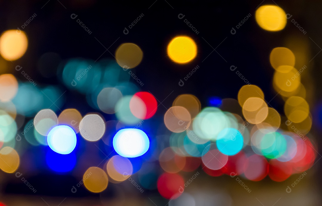 Bokeh luzes de muitas cores.
