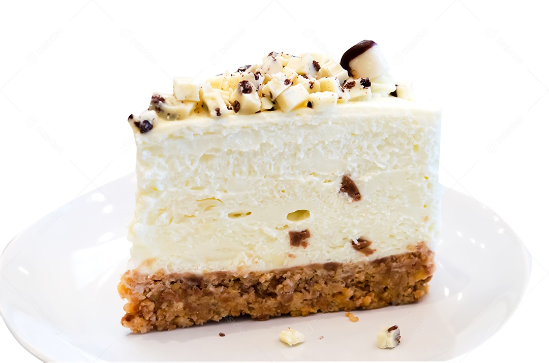 Bolo de baunilha, colocado no prato.