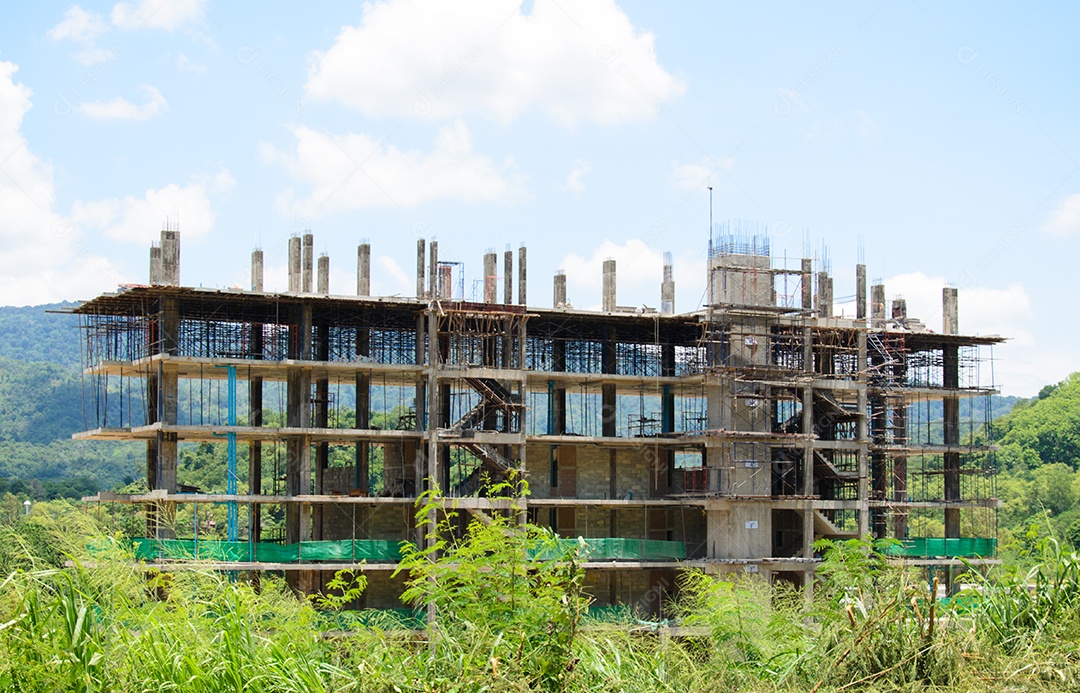 Canteiro de obras do edifício moderno.