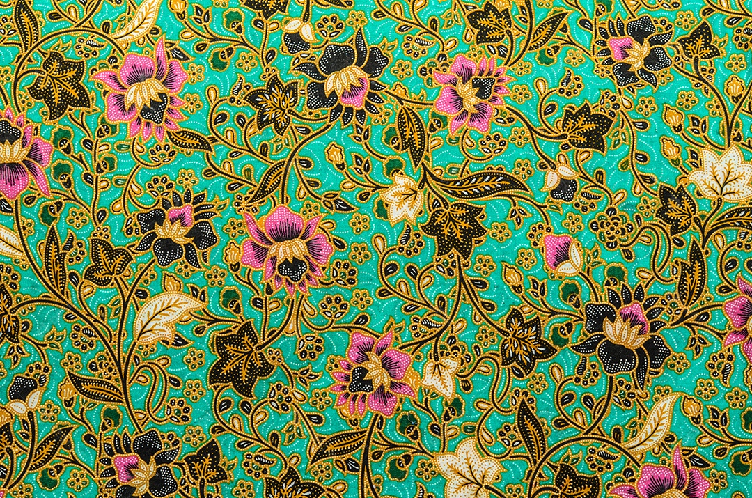 Pano de batik de padrão de tecido colorido.