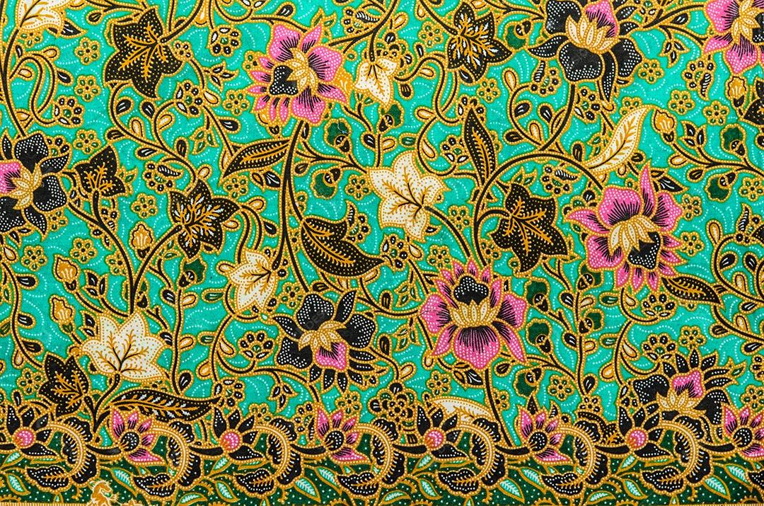 Pano de batik de padrão de tecido colorido.