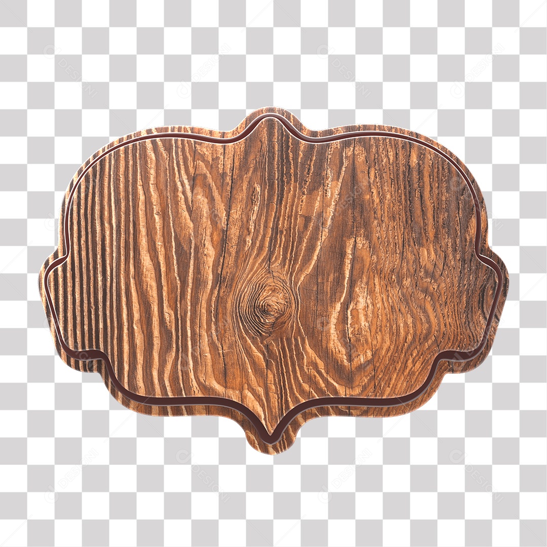 Elemento 3D Para Composição Tábua De Madeira Placa PNG Transparente