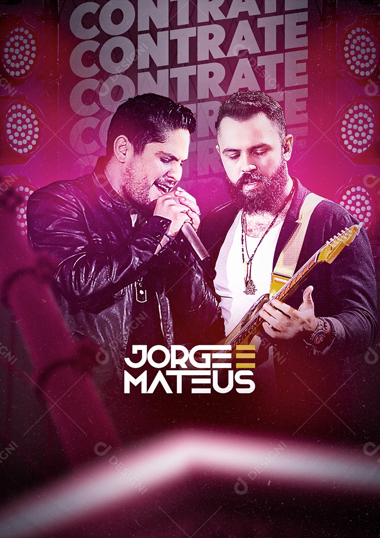Contrate Jorge e Mateus Flyer Social Media PSD Editável