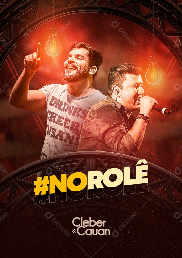 Social Media # No Rolê Cleber e Cauan Flyer PSD Editável