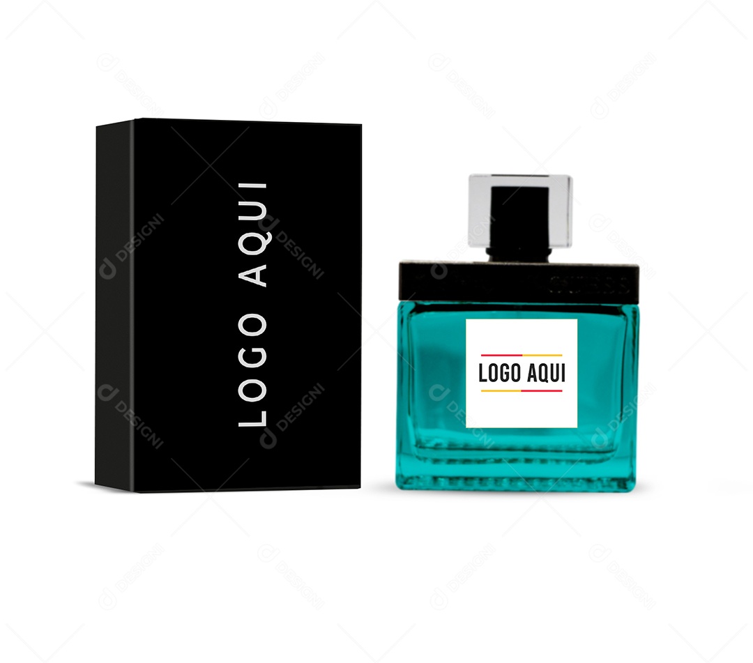 Flasco e caixa de perfume Mockup PSD