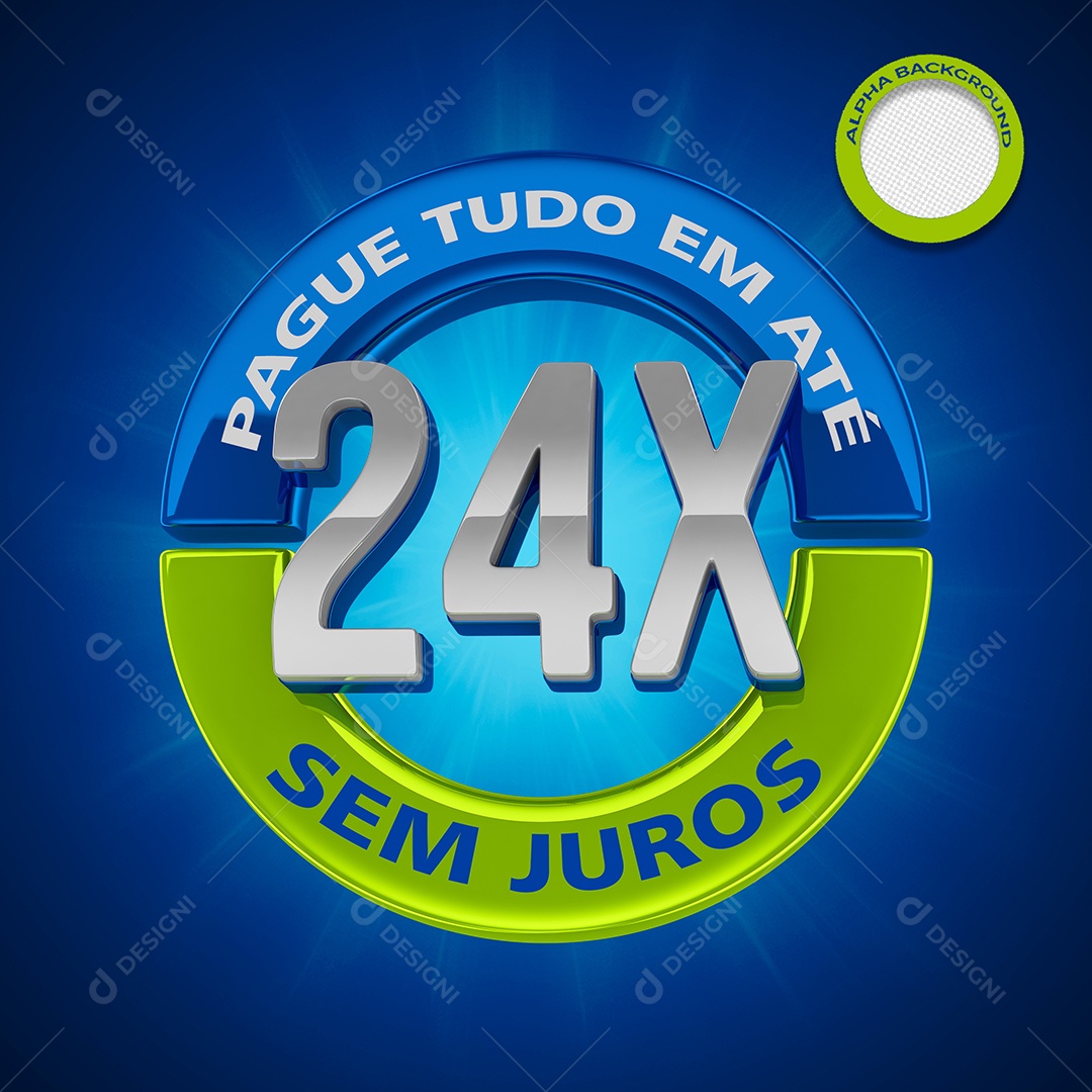 24X Sem Juros Selo 3D Para Composição PSD