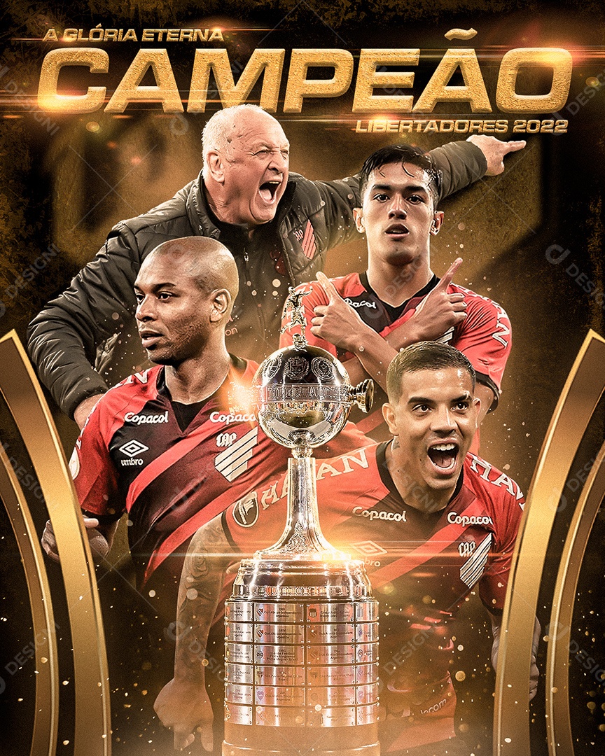 Social Media Futebol Athletico-pr Campeão Libertadores PSD Editável