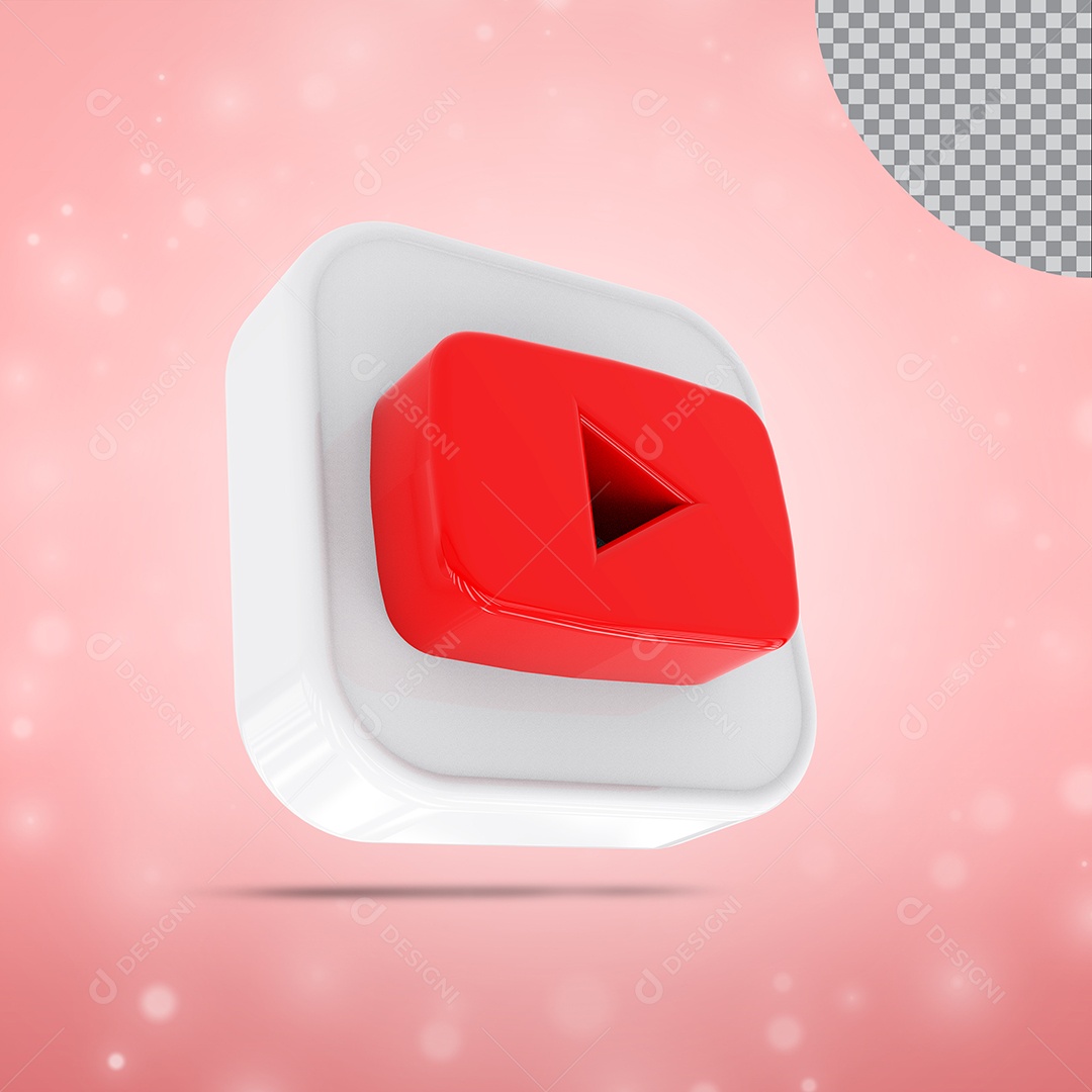 Ícone 3D Youtube Para Composição PSD