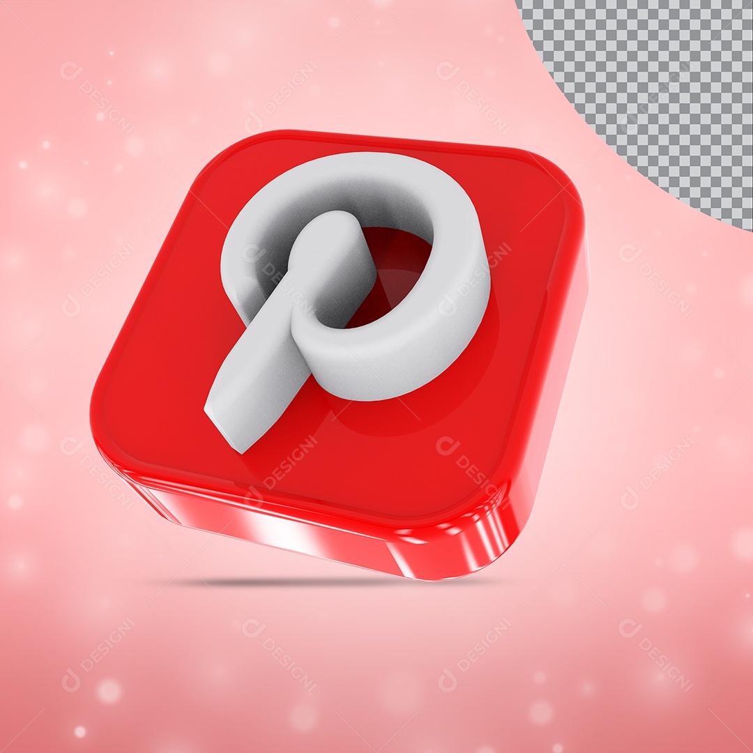 Ícone 3D Pinterest Para Composição PSD
