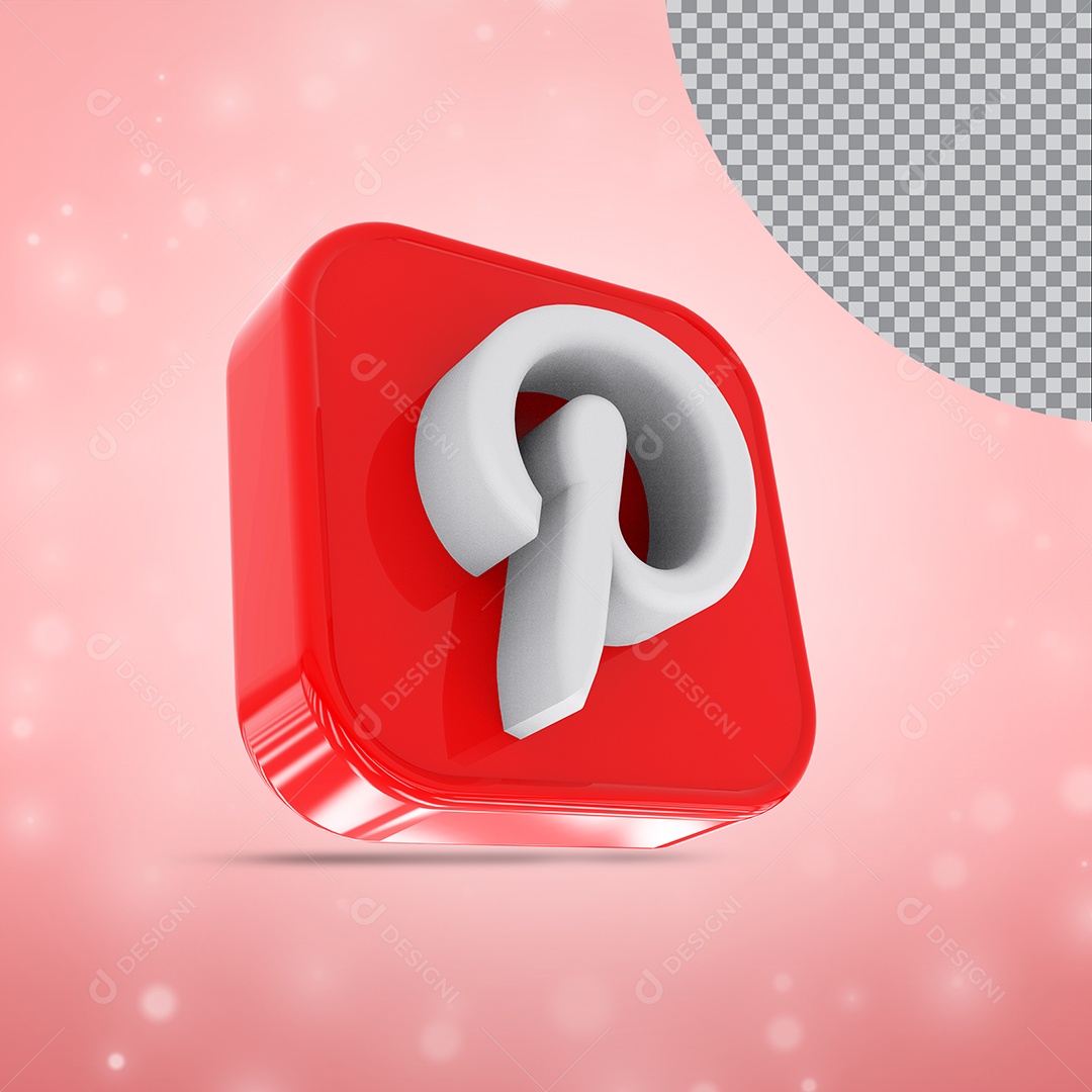 Pinterest Elemento 3D Para Composição PSD