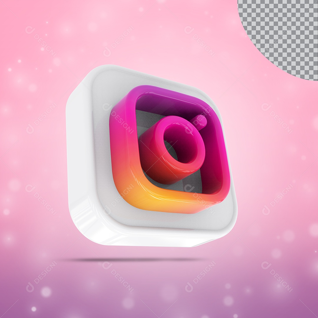 Instagram Elemento 3D Para Composição PSD