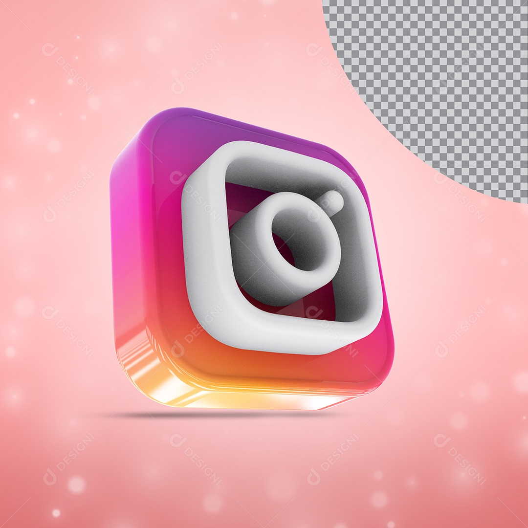 Instagram Elemento 3D Para Composição PSD