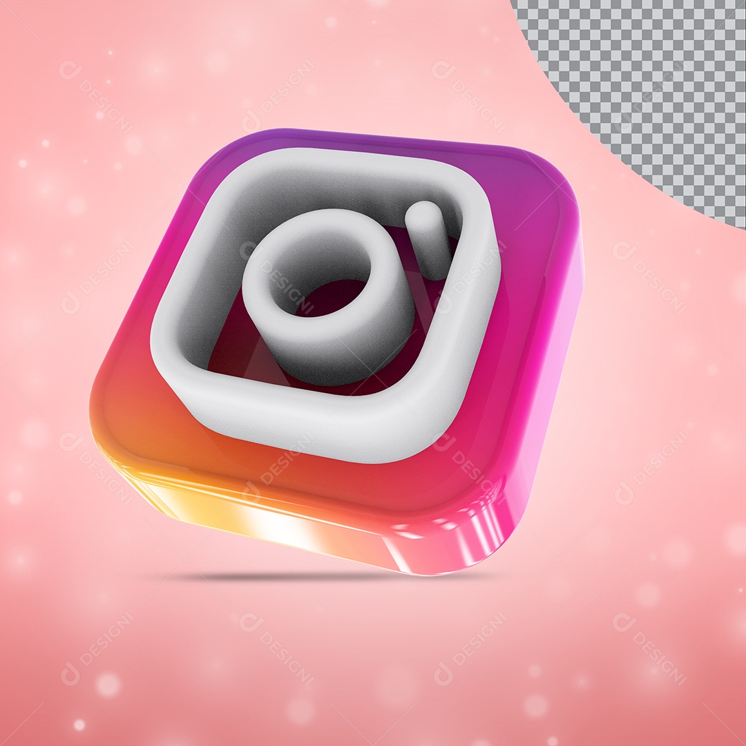 Instagram Elemento 3D Para Composição PSD