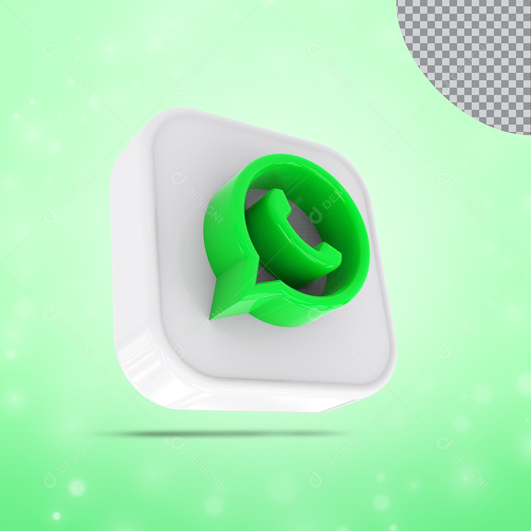 Ícone 3D Whatsapp Para Composição PSD
