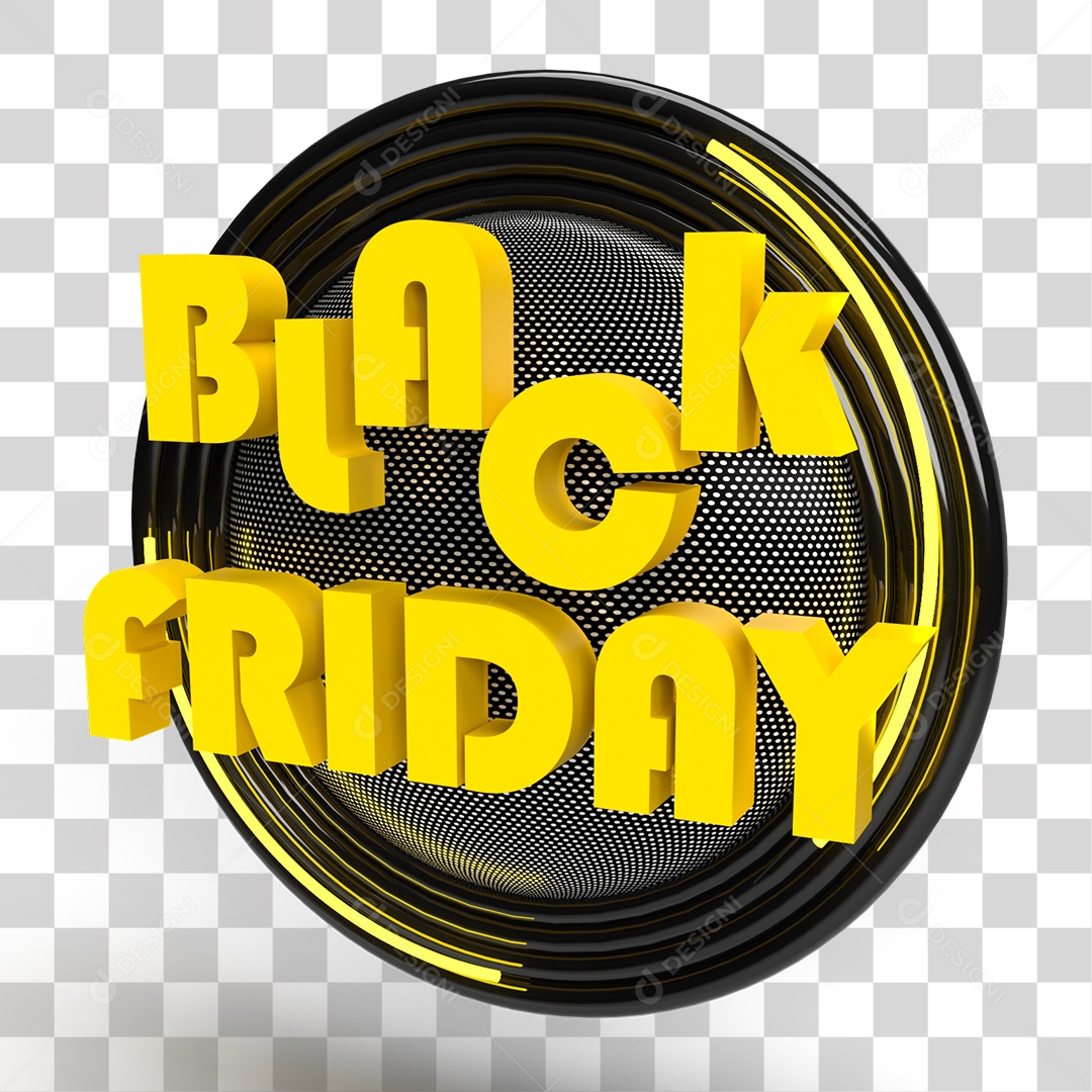 Selo 3D Black Friday PNG Transparente