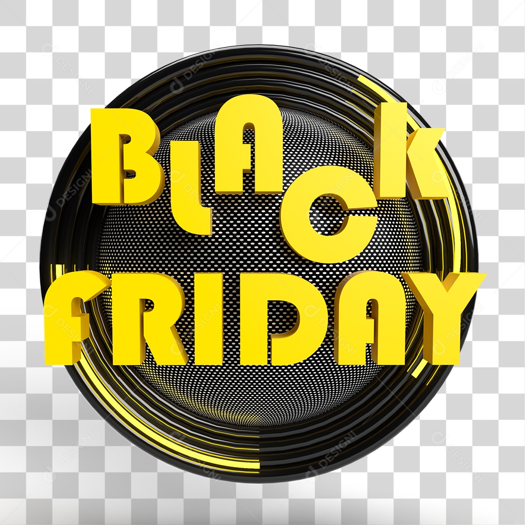 Selo 3D Black Friday PNG Transparente