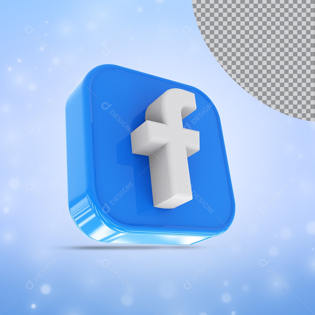 Facebook Elemento 3D Para Composição PSD