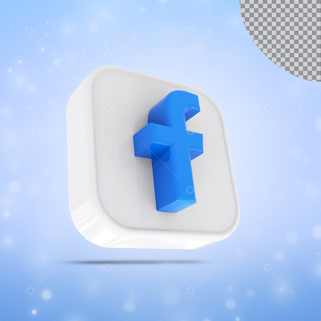 Facebook Ícone 3D Para Composição PSD