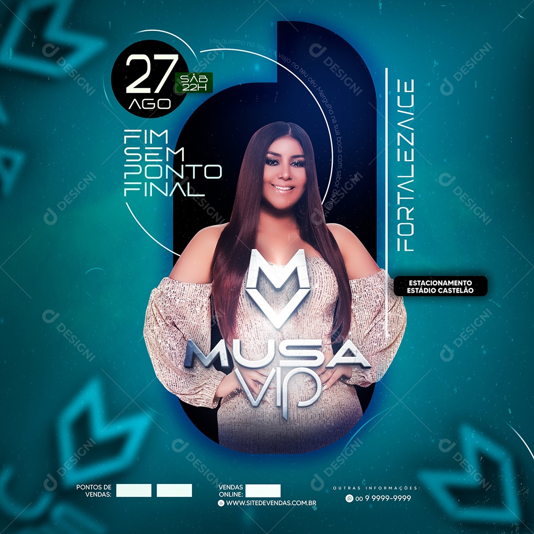 Social Media Flyer Show Evento Priscila Senna Almeida PSD Editável