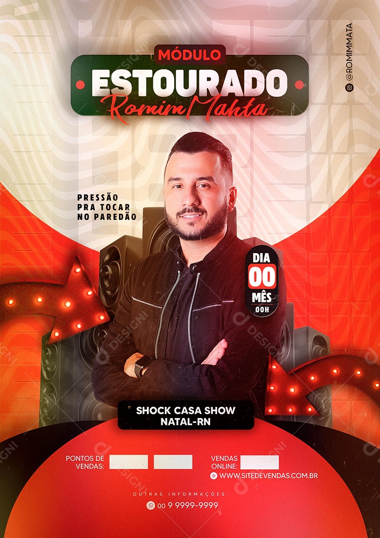 Flyer Módulo Estourado Romim Mahta PSD Editável