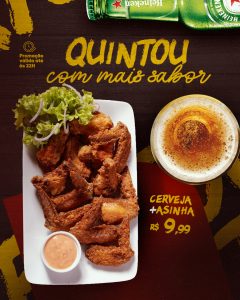 Quintou Com Mais Sabor Peça Porção E A Cerveja Social Media PSD Editável