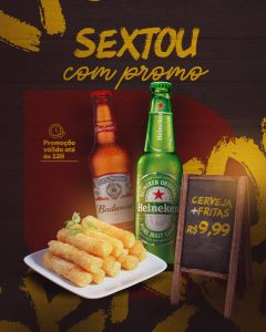 Sextou Com Promo Cerveja e Porção Peça A Sua Já Social Media PSD Editável